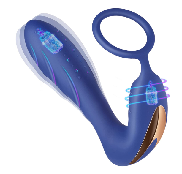 振动前列腺按摩器肛门振动器 - BOMBEX，10 种模式肛门塞带公A鸡环，G 点振动器带遥控，成人性玩具，适合男性、女