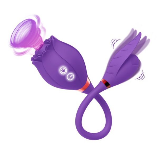 Qi-EU Rose 女性玩具振动器，G 点振动器成人性玩具带假阳具