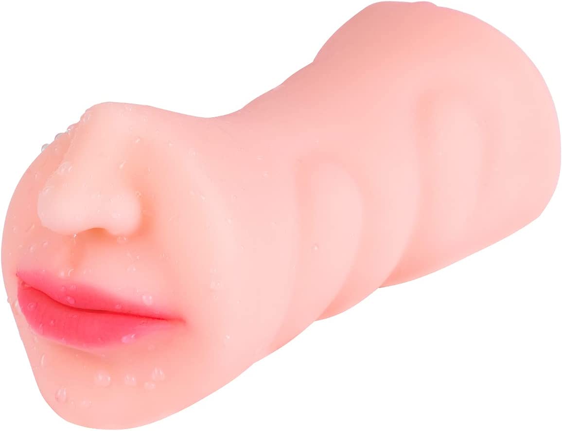 ZEMALIA Cyber​​skin 男性自慰器口袋猫 3D 纹理阴道和嘴巴双端，用于口交自慰，男性愉悦性玩具，具有逼