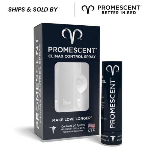 Promescent 男士延迟喷雾 - 男性脱敏，利多卡因，用于控制高潮持续更长时间并增加持续时间，2.6 毫升