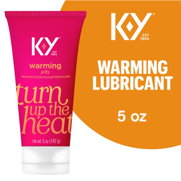 K-Y Warming Jelly Lube，感官個人潤滑劑，基於乙二醇的配方，可安全使用乳膠避孕套，男士、女士和情侶，