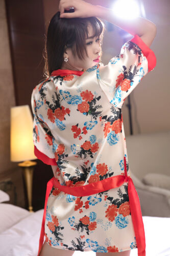 女士性感內衣套裝日本和服花卉服裝睡衣俱樂部服美國(e）