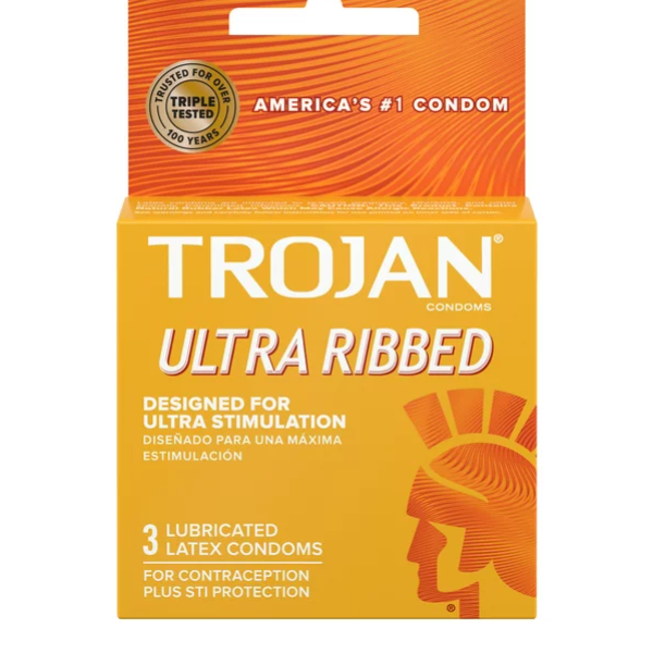 Trojan Stimulations 超羅紋潤滑避孕套，3 顆