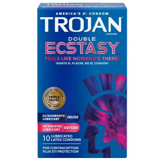 Trojan Double Ecstasy 双面潤滑避孕套 - 10 個