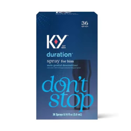 K-Y Duration Spray for Him，个人男性脱敏剂耐力喷雾，利多烷配方，适合男士、女士和情侣，0.16