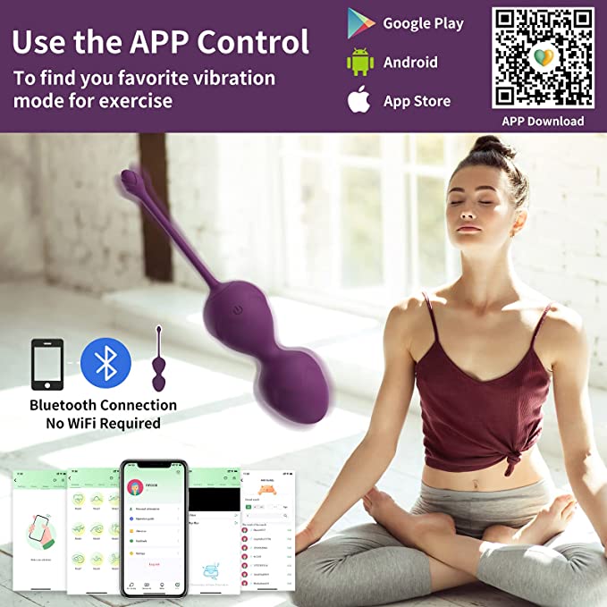  APP Control Smart 3 合 1 骨盆训练器多种模式防水骨盆锻炼（紫色）(a)