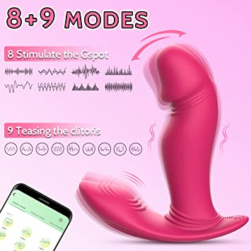 振动和摆动女性可穿戴阴蒂 G 点振动器，Banenu APP 控制完美贴合蝴蝶内裤振动器阴蒂肛门性刺激器性玩具，玫瑰玩具振动器，甜蜜互动(a)