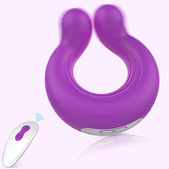 阴茎和阴蒂刺激性玩具的情侣振动器 - Adorime 公鸡环振动器，具有 9 次强大的振动，无线遥控可充电阴蒂刺激器按摩